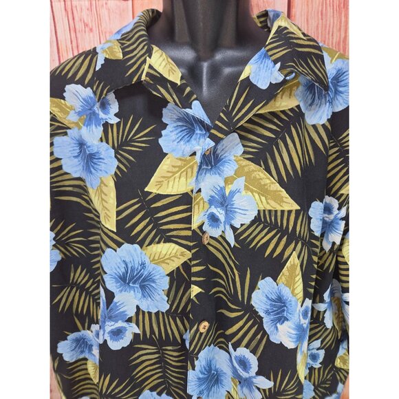 Pussers West Indies Mens Hawaiian Silk Blend Shirt Large - Picture 3 of 6